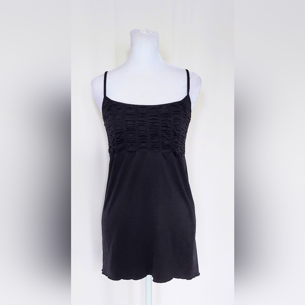 Last Tango Ruched Black Tank Top Womens Size M / L